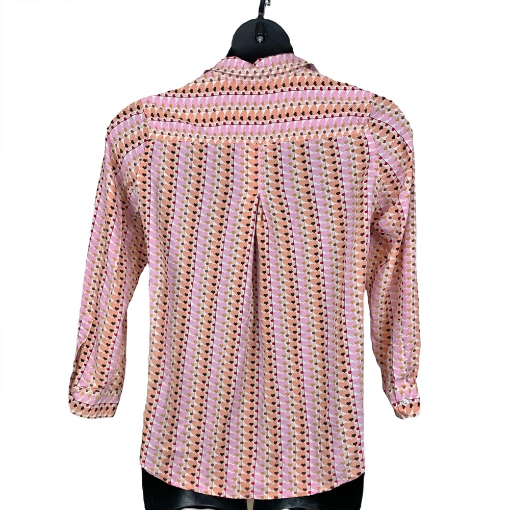 Velvet Heart pattern Button down Shirt Size Large - Picture 3 of 8